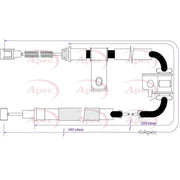 Apec Handbrake Cable Right Rear CAB1446