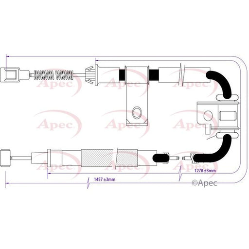 Apec Handbrake Cable Right Rear CAB1446