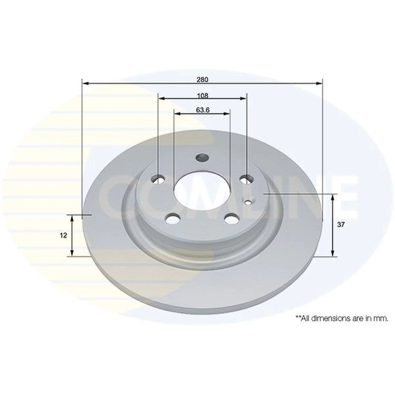 Comline 2 x Solid Rear Brake Discs ADC4062