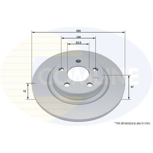 Comline 2 x Solid Rear Brake Discs ADC4062