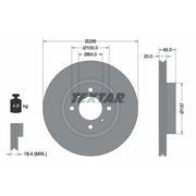Textar 2 x Front Brake Discs 92294403