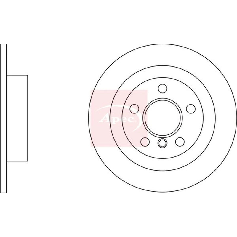 Apec 2 x Solid Rear Brake Discs DSK3206
