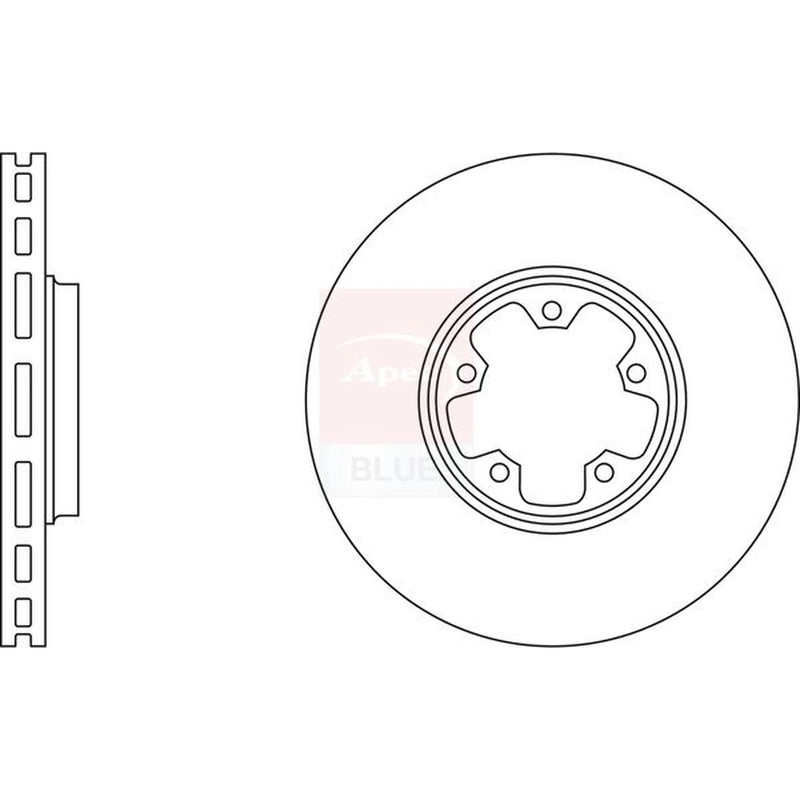 Apec 2 x Vented Front Brake Discs SDK6076
