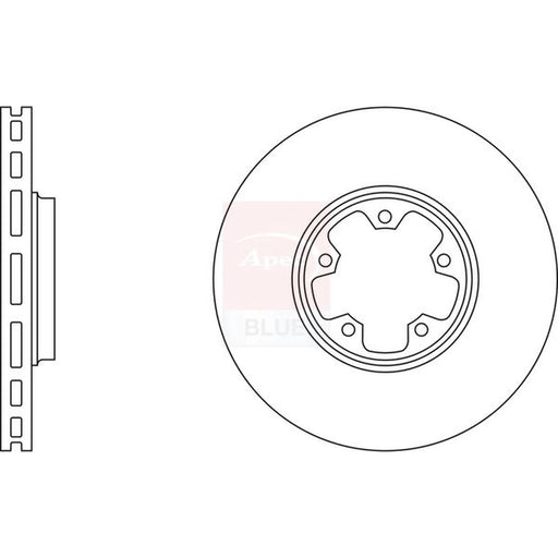 Apec 2 x Vented Front Brake Discs SDK6076