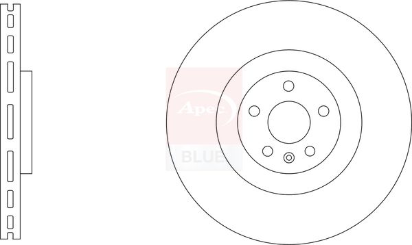 Apec 2 x Brake Disc Set Vented