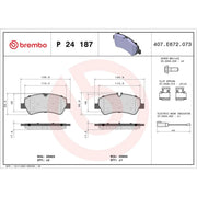 Brembo 4 x Rear Brake Pad Set P24187