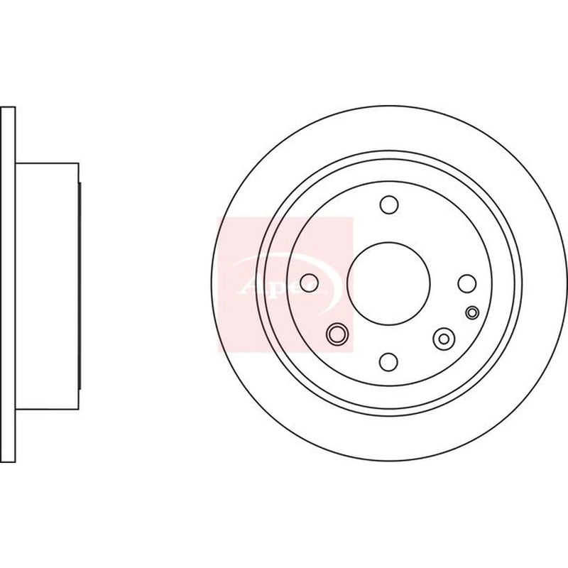 Apec 2 x Solid Rear Brake Discs DSK2485