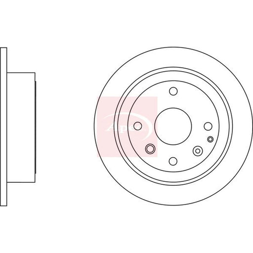 Apec 2 x Solid Rear Brake Discs DSK2485