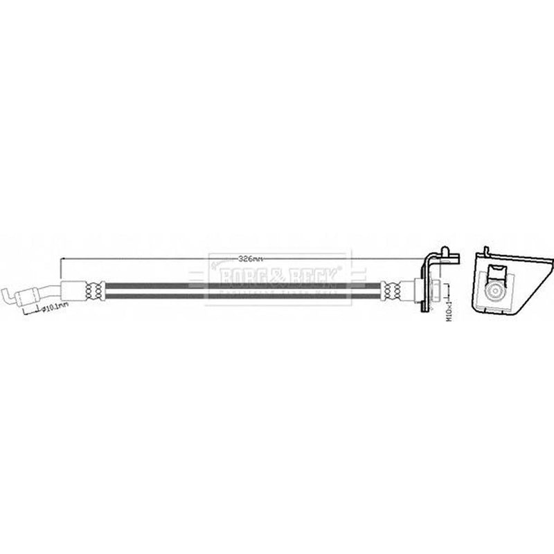 Borg & Beck Brake Hydraulic Hose Line Rear Left BBH8584