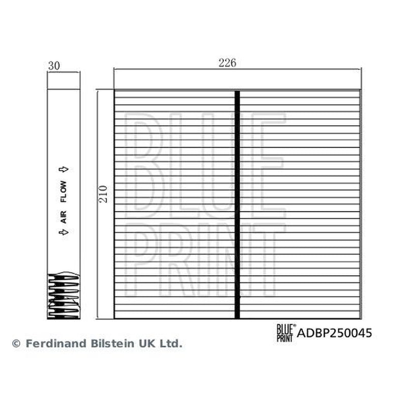 Blue Print Cabin Air Filter (Pollen Filter) ADBP250045