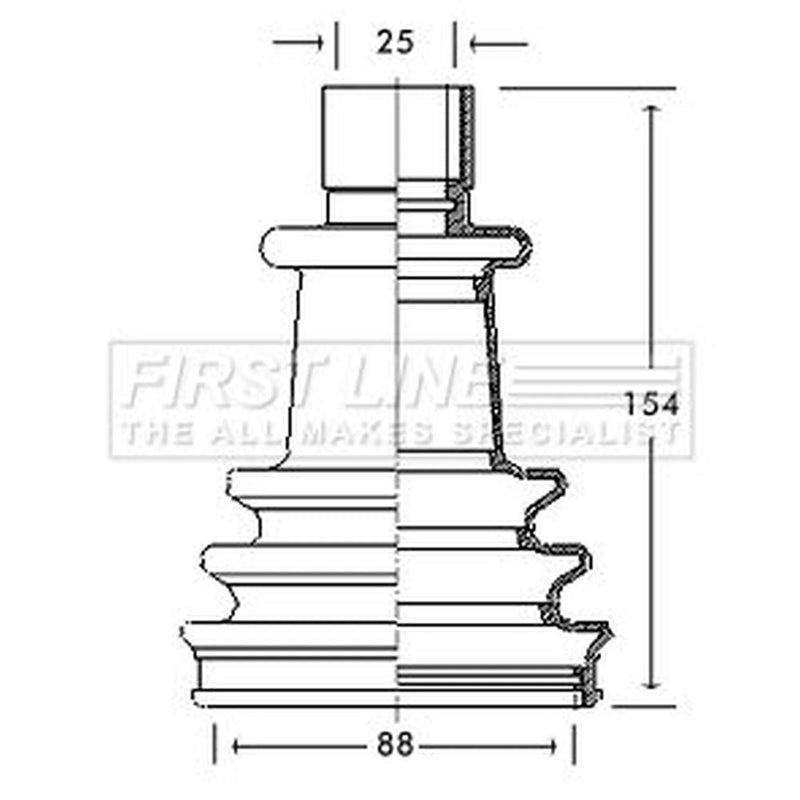 First Line Drive Shaft Bellow Kit Front Left FCB2115