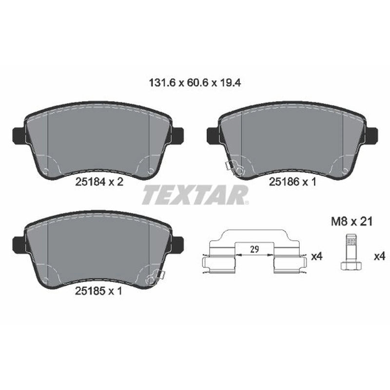 Textar Front Brake Pad Set 2518401