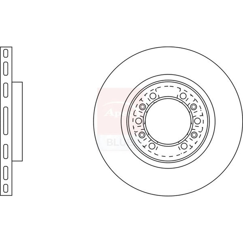 Apec 2 x Vented Front Brake Discs SDK6203