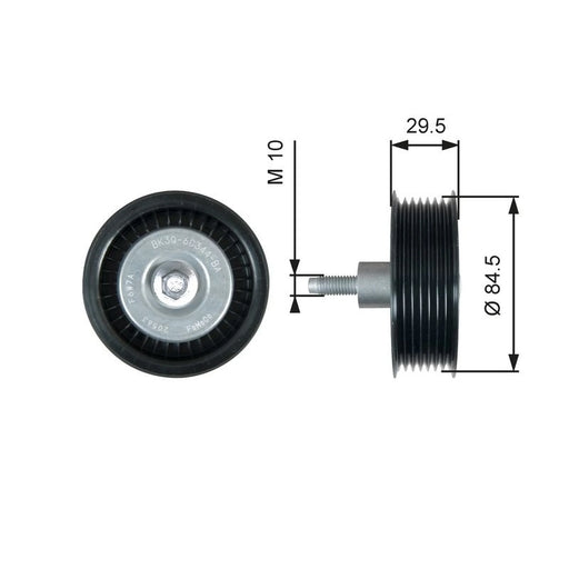Gates V-Ribbed Belt Deflection/Guide Pulley T36536