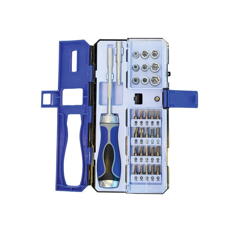 Faithfull Ratchet Screwdriver & Socket Set, 33 Piece - FAISDSET33R
