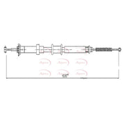 Apec Handbrake Cable Right Rear CAB1602