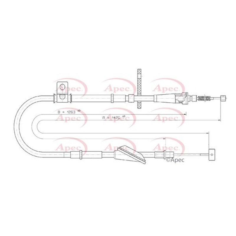 Apec Handbrake Cable Right Rear CAB1412
