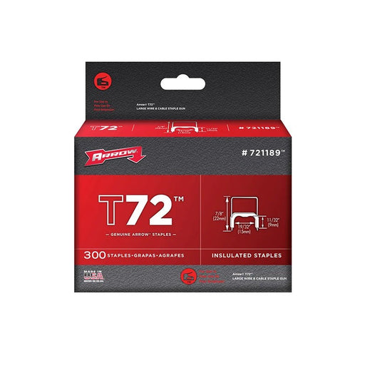 Arrow T72 Clear Insulated Staples 9 x 15mm (Box 300) - A721189