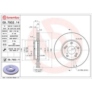 Brembo 2 x Internally Vented Front Brake Discs 09.7932.11