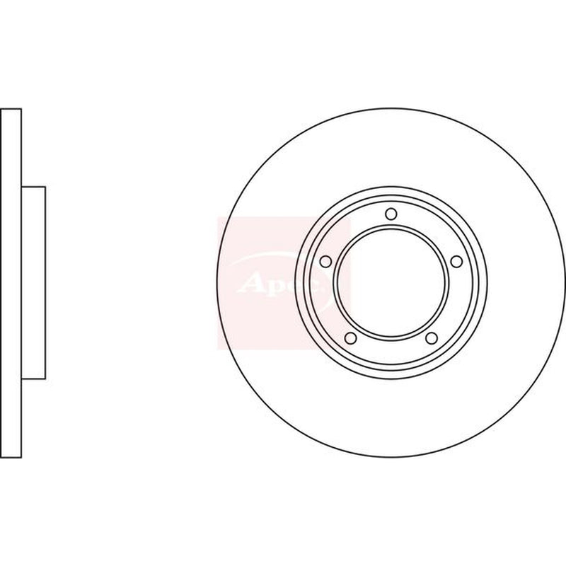 Apec 2 x Solid Front Brake Discs DSK620