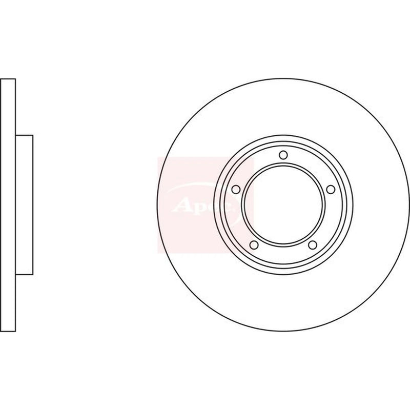 Apec 2 x Solid Front Brake Discs DSK620