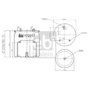 Febi Air Suspension Bellow 191mm Rear 172217