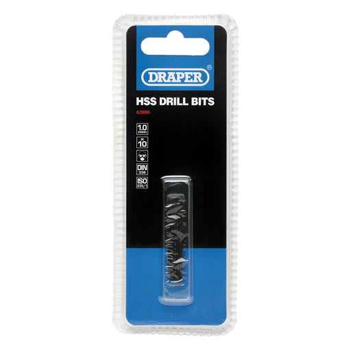 Draper HSS Twist Drill Bits 1.0mm x 35mm Pack of 10