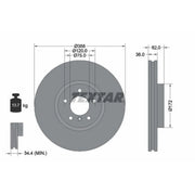Textar 2 x Internally Vented Front Brake Discs 92146203