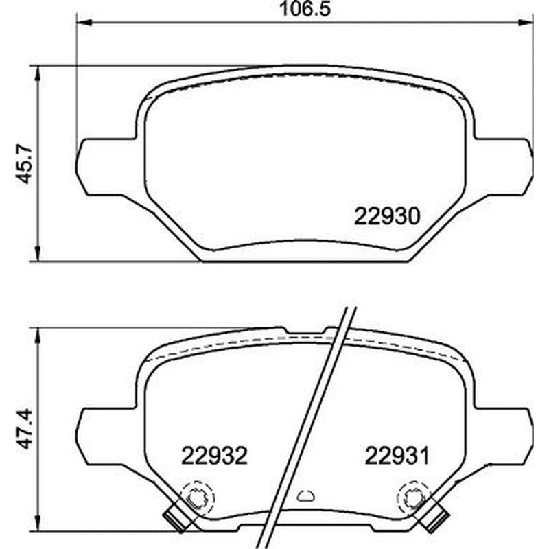 Brembo 4 x Rear Brake Pad Set P59099