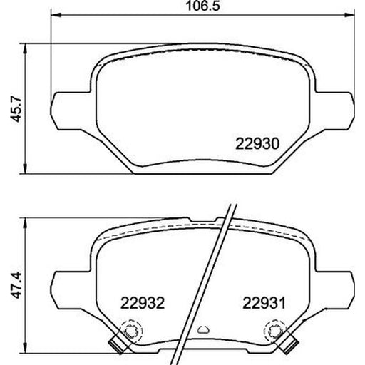 Brembo 4 x Rear Brake Pad Set P59099
