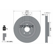 Textar 2 x Internally Vented Front Brake Discs 92306203