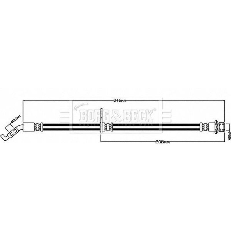 Borg & Beck Brake Hydraulic Hose Line Rear Left BBH8491