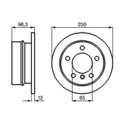 Bosch 2 x Solid Rear Brake Discs 0 986 478 863