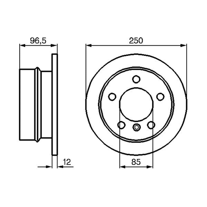 Bosch 2 x Solid Rear Brake Discs 0 986 478 863
