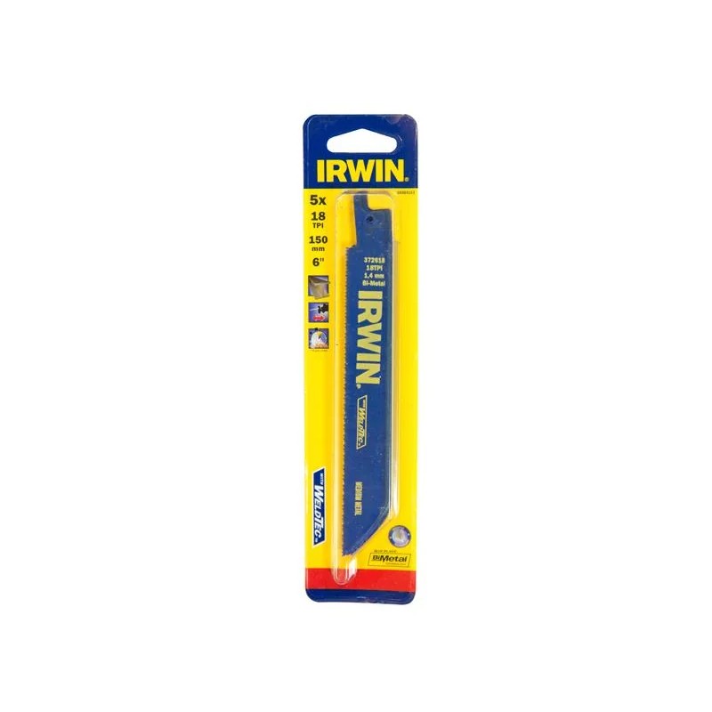 IRWIN® 618R Sabre Saw Blade Metal Cutting 150mm 18 TPI (Pack 5) - 10504153