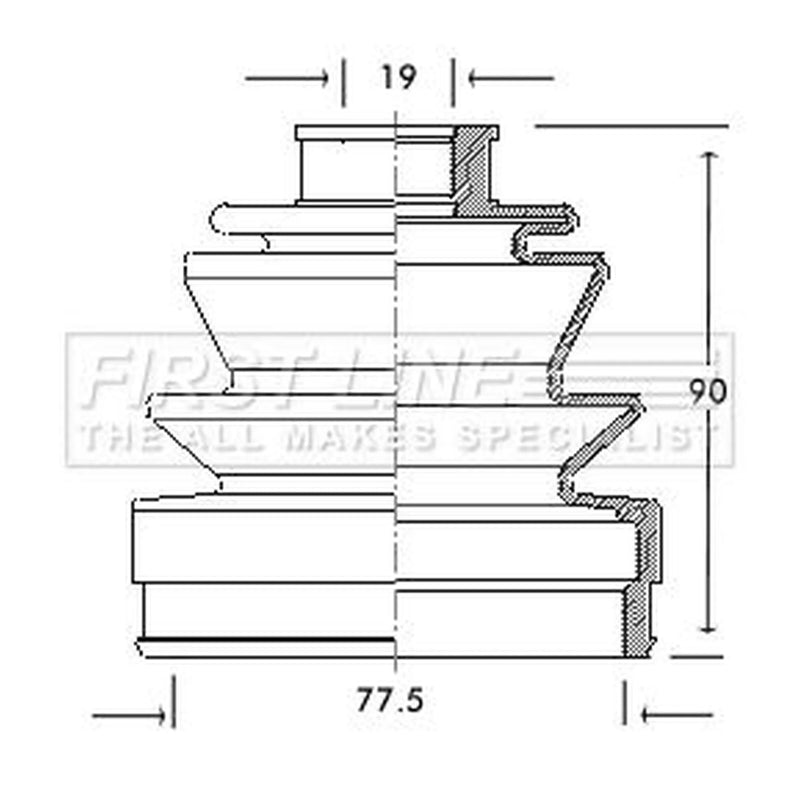 First Line Drive Shaft Bellow Kit Front Left FCB2048
