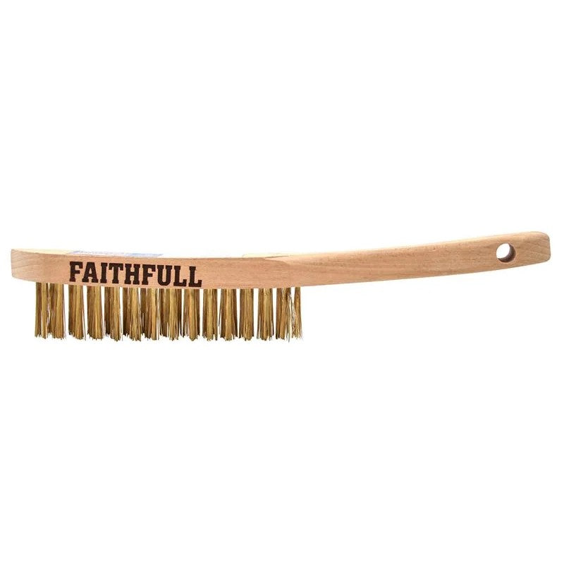 Faithfull Brass Scratch Brush, Three Row - FAI680B3F