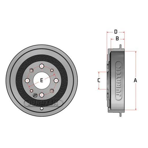 Juratek Brake Drum Assembly Rear JDR025