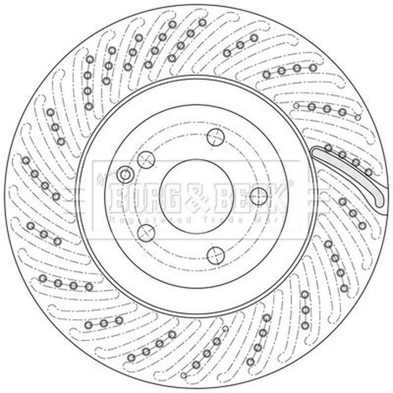 Borg & Beck 2 x Perforated/Vented Front Brake Discs BBD6217S