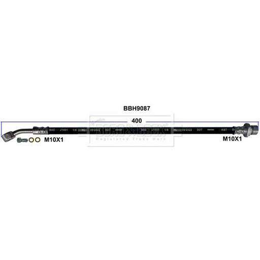 Borg & Beck Brake Hydraulic Hose Line Rear Left BBH9087