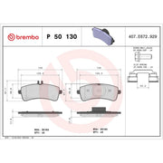 Brembo 4 x Rear Brake Pad Set P50130