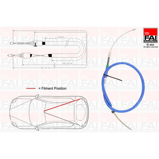 FAI Handbrake Cable Right Rear FBC0143