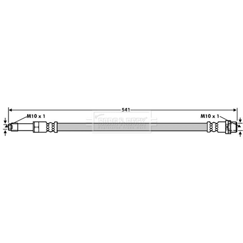 Borg & Beck Brake Hydraulic Hose Line Front Left BBH8104
