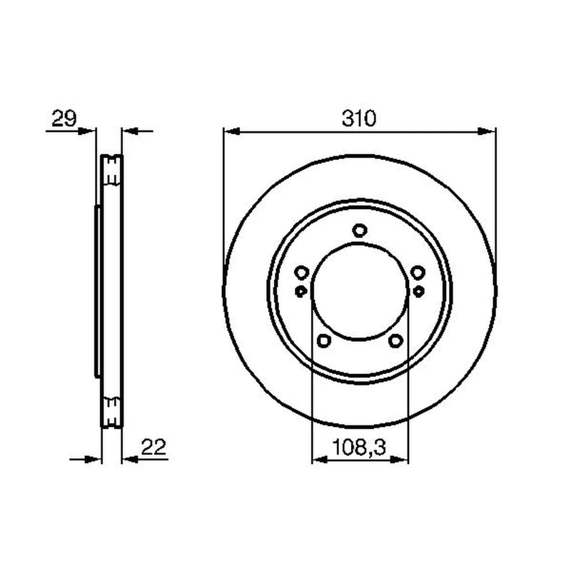 Bosch 2 x Vented Front Brake Discs 0 986 478 839