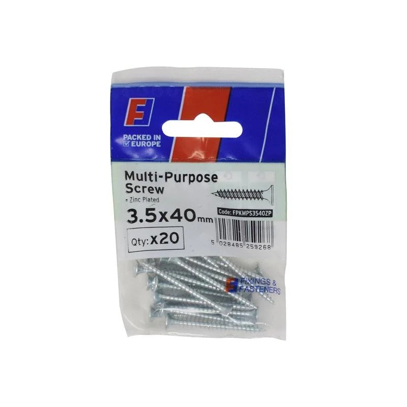ForgeFix Multi-Purpose Pozi Screw CSK ST ZP 3.5 x ForgePack 20 30-40mm