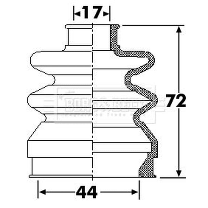 Borg & Beck Drive Shaft Bellow Kit Rear Left BCB6264
