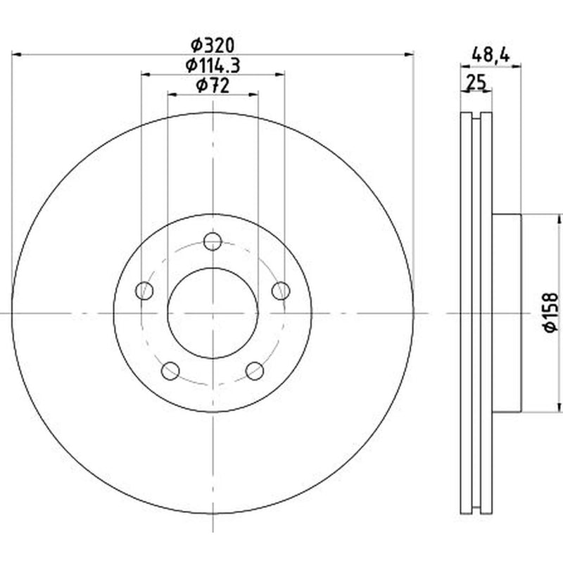 Textar 2 x Internally Vented Front Brake Discs 92223503