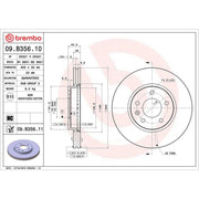 Brembo 2 x Front Brake Discs 09.B356.11