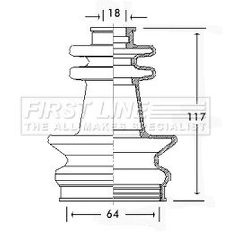 First Line Drive Shaft Bellow Kit Front Left FCB2597