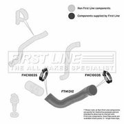 First Line Intercooler Turbo Charge Air Hose Centre FTH1312